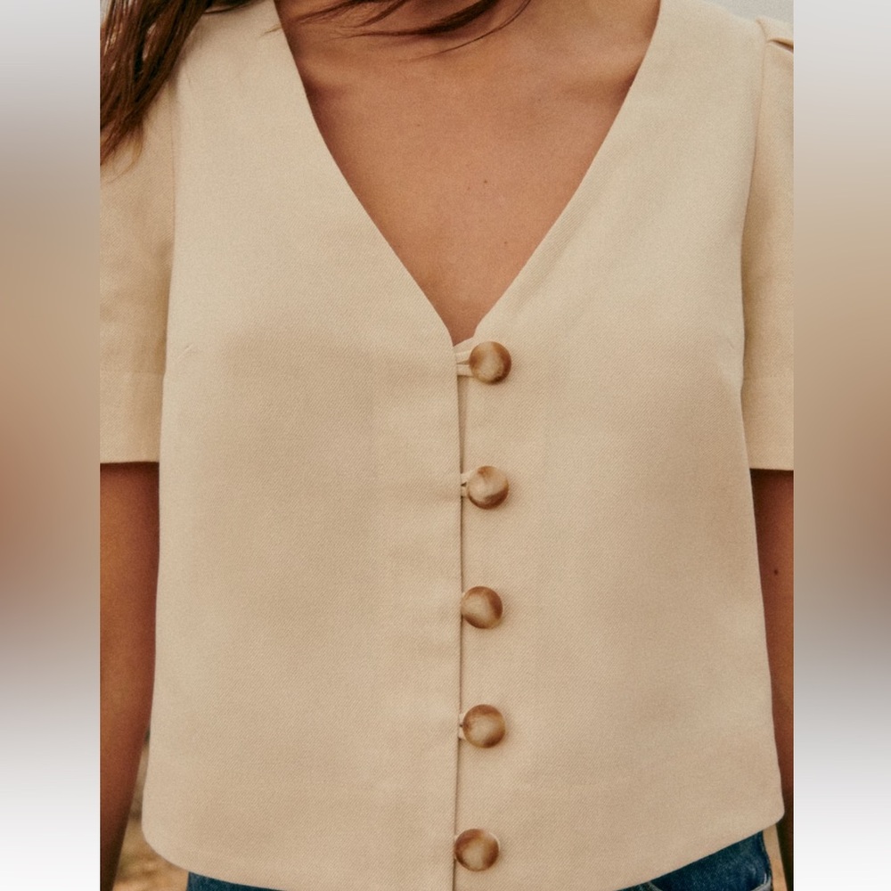 Sezane Nevi Blouse Butter - Size 8